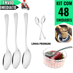 Kit 48 Colher De Sobremesa Café Chá Em Aço Inox 15,6cm – Qualidade e Versatilidade Para Eventos e Restaurantes