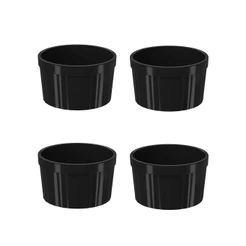 Kit 4x Tigela Ramekin Coza Uno 150ml Cada Potinho Molho Preto - 10162/0008