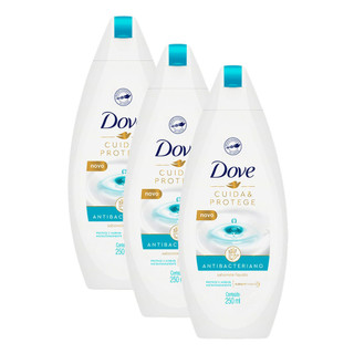 Kit 3 Sabonete Líquido Dove Antibacteriano Cuida e Protege 250ml em Oferta na Shopee