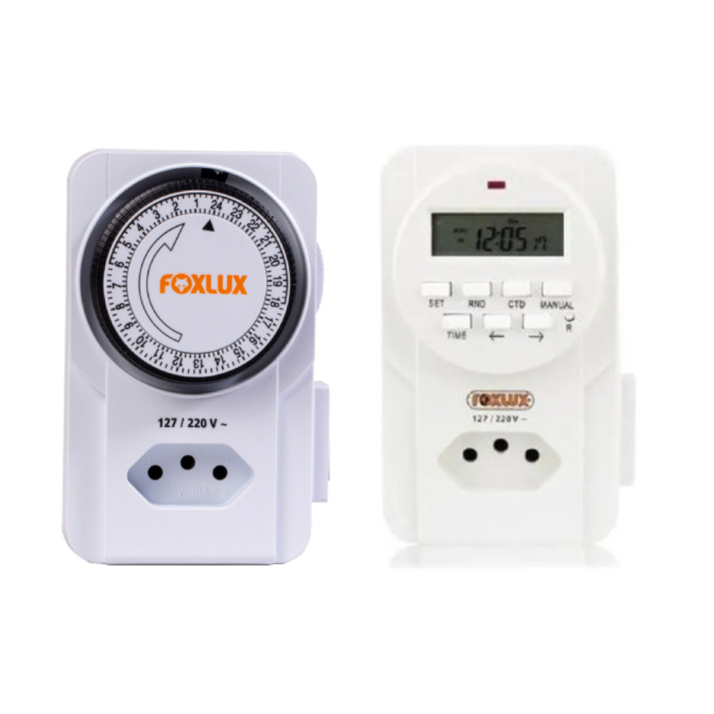 Timer Temporizador Foxlux Bivolt com Programador Horário para Tomada Elétrica em Oferta na Shopee
