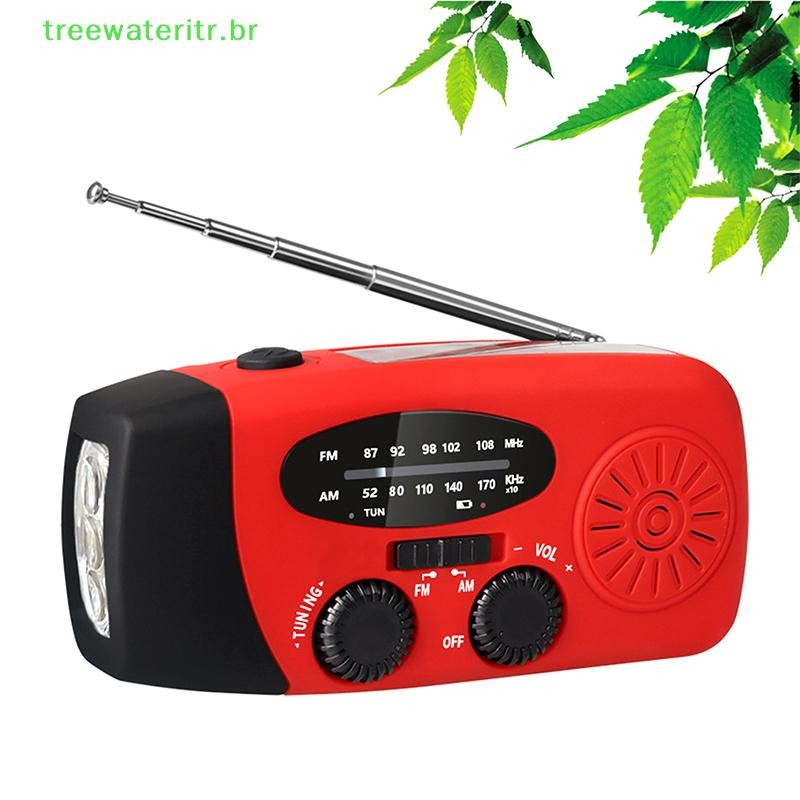 treewateritr Rádio De Manivela De Emergência Com Lanterna LED Para Portátil Meteorológico Acampamento Ao Ar Livre br