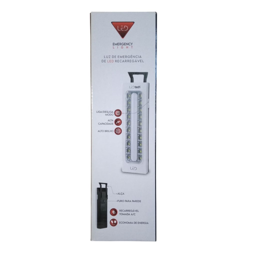 Luminária Luz de Emergência Led 3w Recarregável Potente