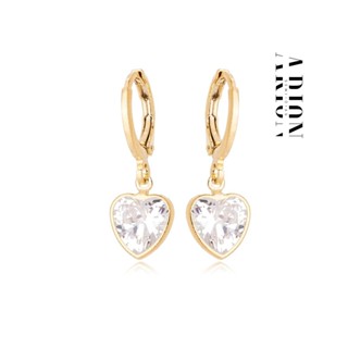 Brinco Argola Clique com Zircônia Coração 8mm - Semijoia Feminina com Banho de Ouro 18K em Oferta na Shopee