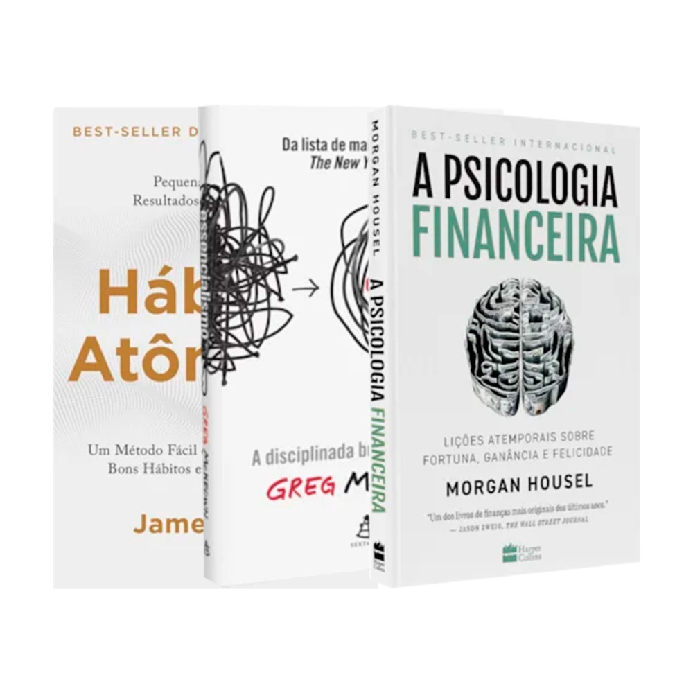 Kit de Livros Essencialismo + Hábitos Atômicos + A Psicologia Financeira