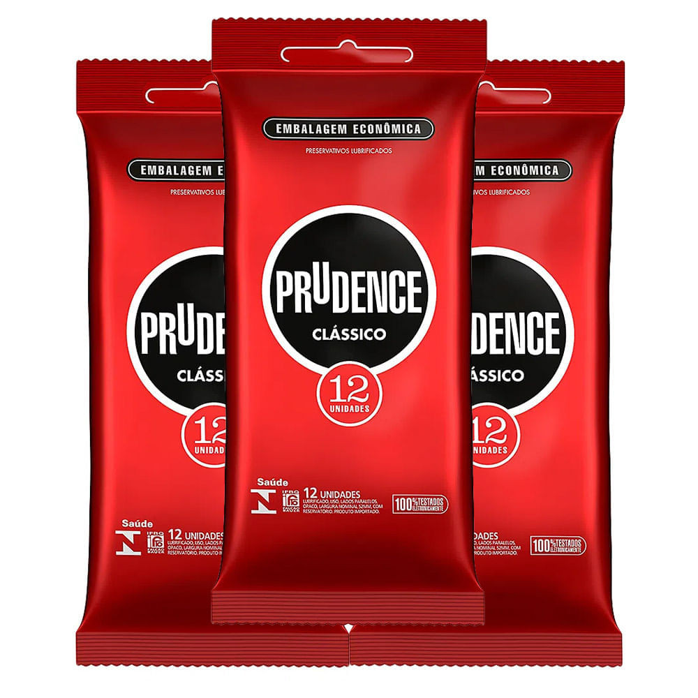 Kit 3X Preservativo Prudence 12 Unidades - Health