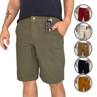 Bermuda Sarja Masculino Slim Brim Bolso Faca Premium Social Diversas Cores