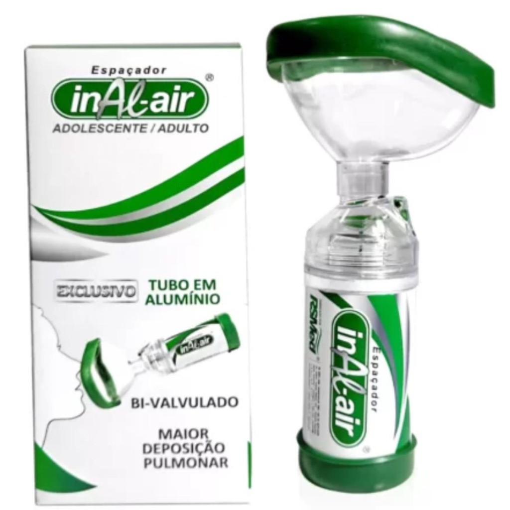 Espaçador Maior Deposição Pulmonar Tubo De Alumínio Adulto