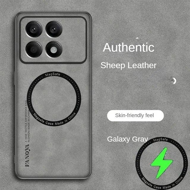 Capa De Telefone Magnética De Couro Fosco Para POCO X6 Pro F6 M6 4G 5G F5 À Prova De Choque Macia Redmi K70E K70 em Oferta na Shopee