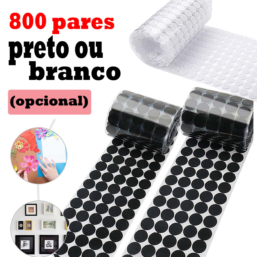 Premium 2cm 800 Pares De Velcro Adesivo Redondo Contato Fechado em Oferta na Shopee