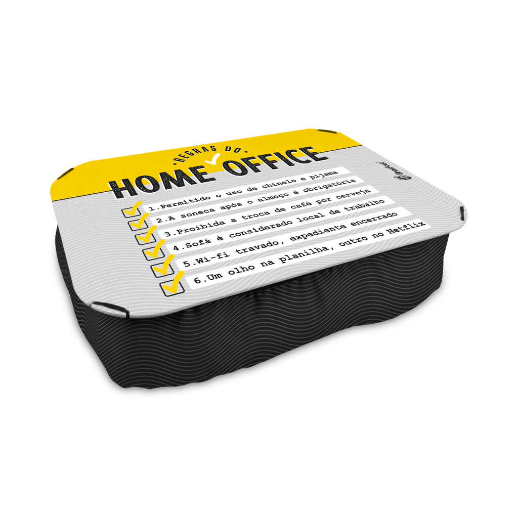 Almofada bandeja colo notebook laptop presente Home office estudos frases
