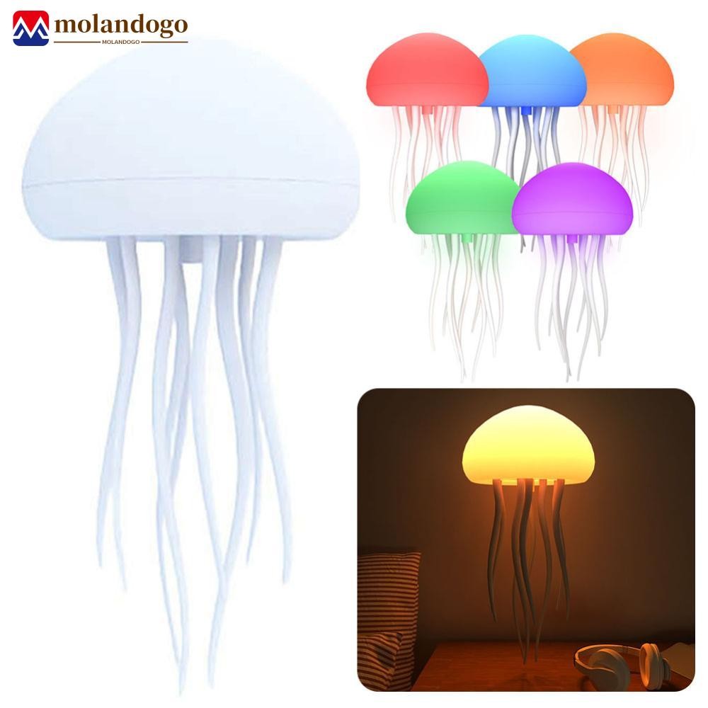 Milandogo Controle De Voz Lâmpada De Água-Viva Dançante Mesa De Mudança Luz Noturna De Cor...