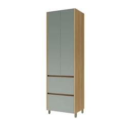 Paneleiro Cozinha Rainha MDF 2 Portas 2 Gavetas Nature Verde