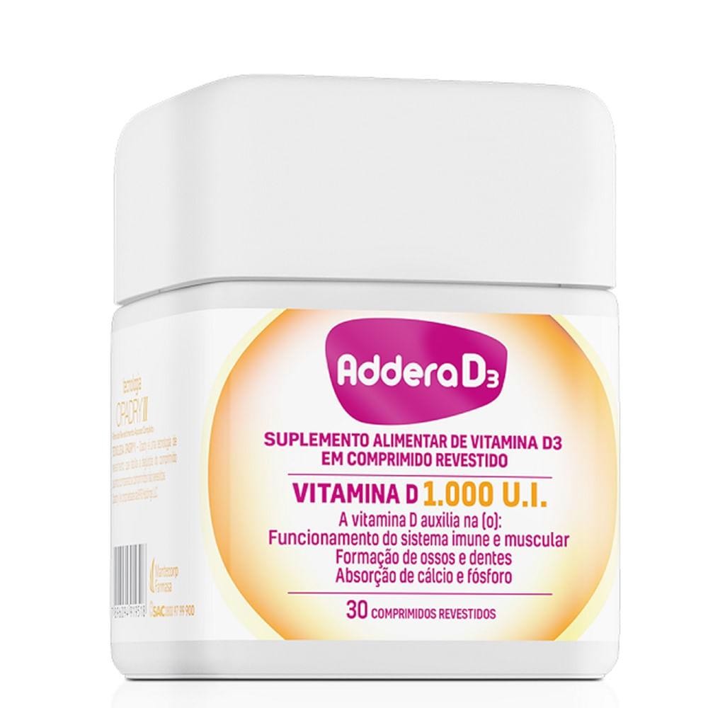 VITAMINA D ADDERA D3 1000UI - 30 COMPRIMIDOS em Oferta na Shopee