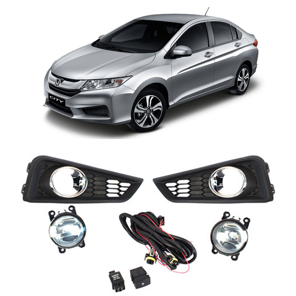 Kit Faról Milha Honda New City 2015 até 2017 Chave original  Com grade SL-111410I Shocklight em Oferta na Shopee