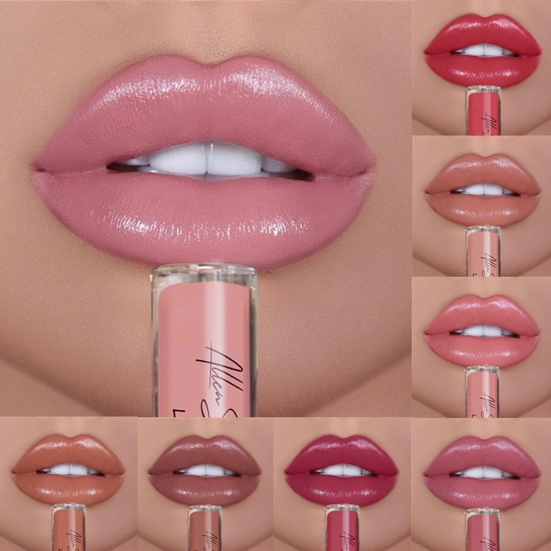 Allen Shaw Creme Lip Gloss Labial À Prova D'água Com Maquiagem De Beleza De Cores Vivas E De Longa Duração