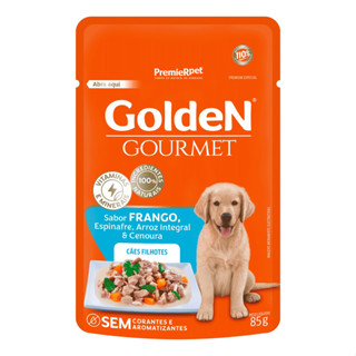 Kit 10 Sachês GoldeN Gourmet Cães Filhotes Frango 85g em Oferta na Shopee