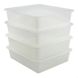 Kit 6 Bandejas Plástico Com Tampa P/ Açougue Cozinha Casa Congelamento Câmara Fria 12 Litros Branca em Oferta na Shopee