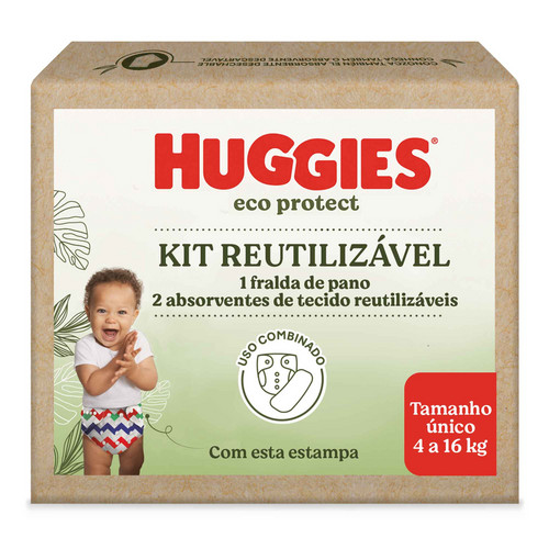 Fralda Reutilizável Huggies Eco Protect Kit Listrada