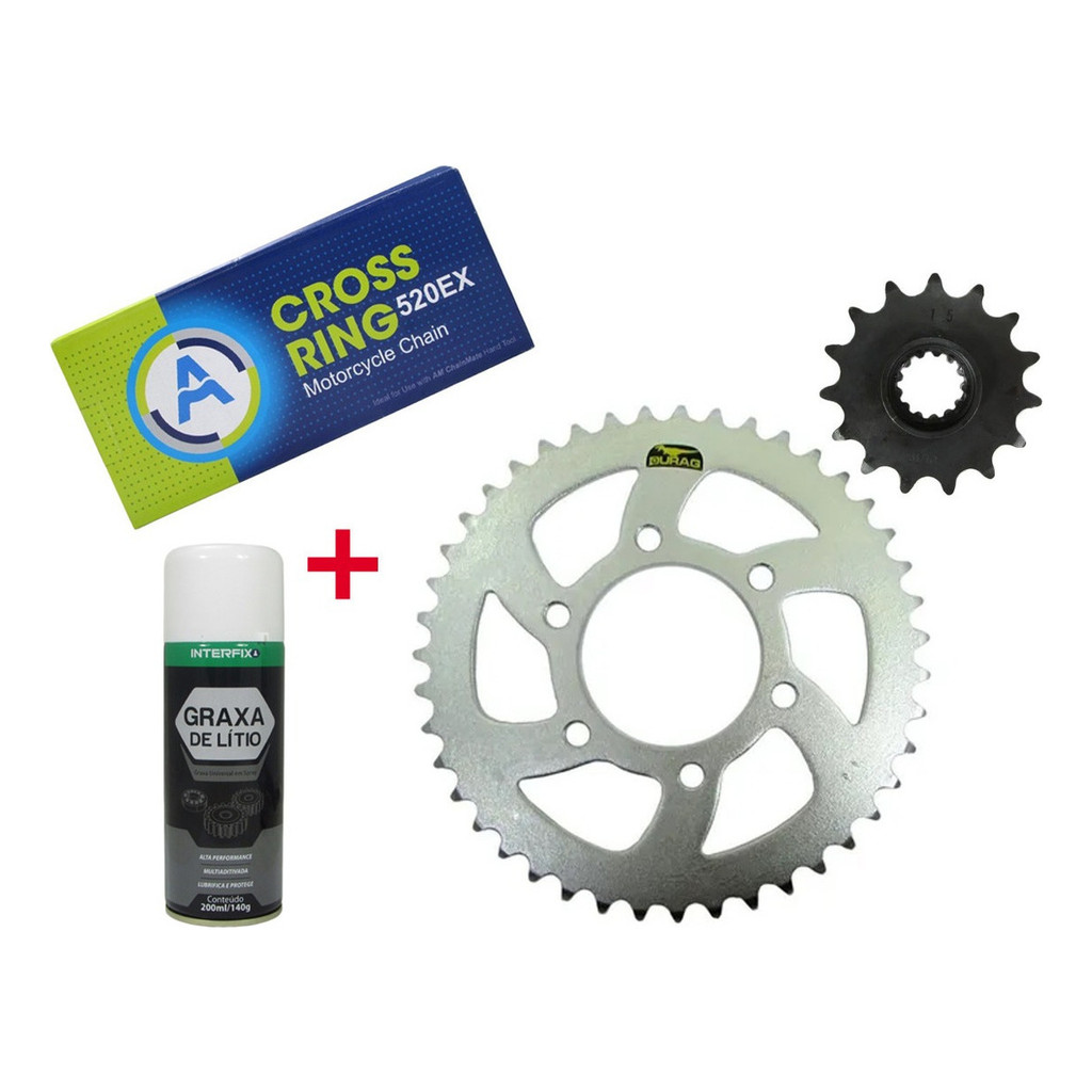 Relação Coroa Pinhão Kaw Zx 6 636 Ninja  15x43