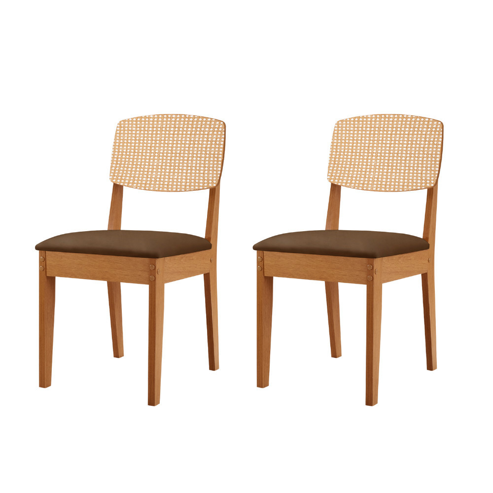 Conjunto com 2 Cadeiras MDF Copper Premium para Sala de Jantar Moderna Mobília em Oferta na Shopee
