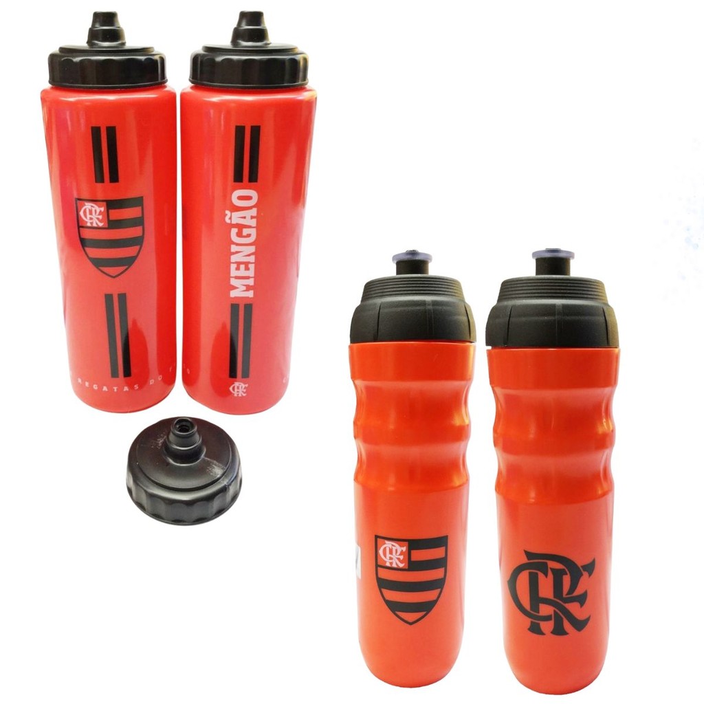Kit 1 Squeeze 950m Bico Inteligente Pressão +1 Garrafa Água Térmica Flamengo Oficial