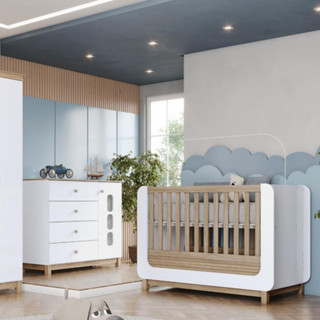 Quarto de Bebê Berço e Cômoda 4 Gavetas Aconchego Henn em Oferta na Shopee