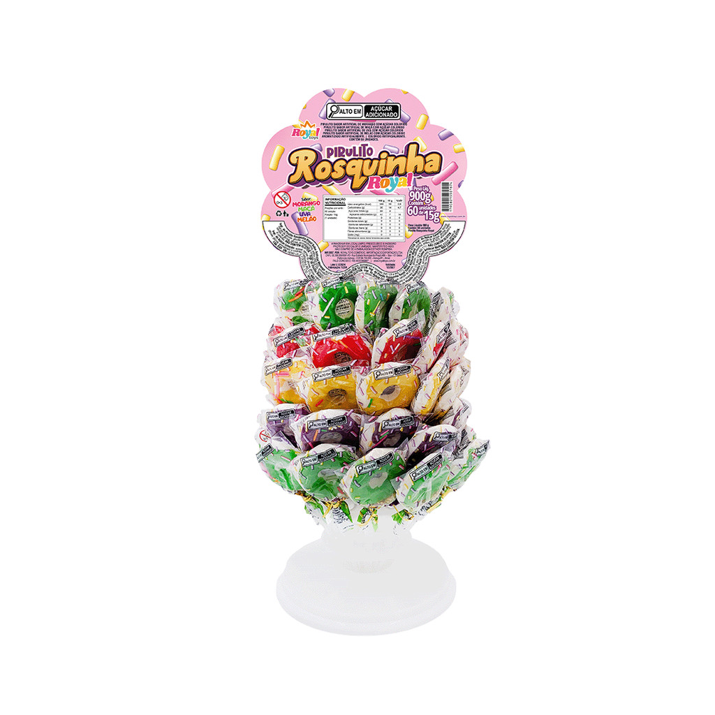 Pirulito em formato de Rosquinha Royal - 30 unidades em Oferta na Shopee