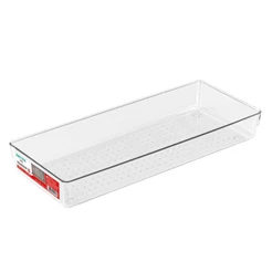 Cesto Organizador Plástico Multiuso GG Clear Transparente Utti Ordene