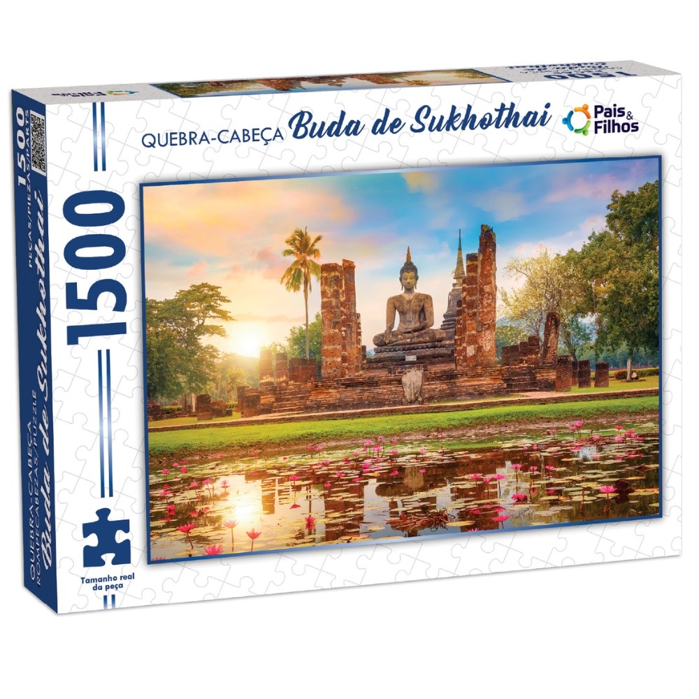 QUEBRA CABEÇA BUDA DE SUKHOTHAI 1500 PEÇAS PAIS E FILHOS PUZZLE PONTOS TURÍSTICOS TEMPLO TAILÂNDIA & - Mom & Baby