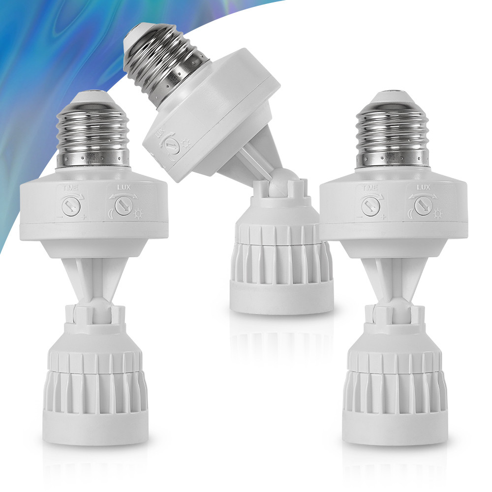 KIT 3-9 Sensor De Presença de Movimento Temporizador Com Fotocélula Para Lâmpada Soquete E27 Bivolt