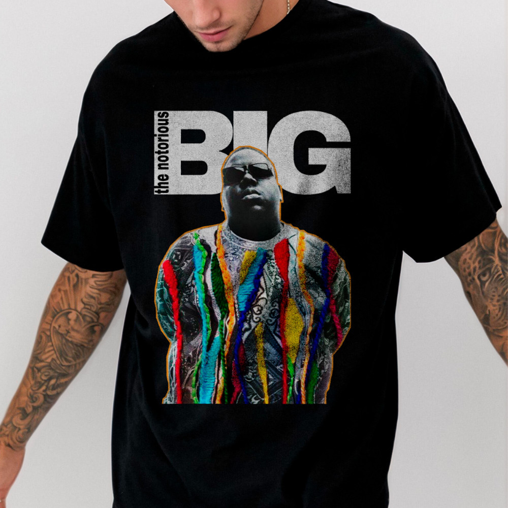 [Camiseta Premium em Algodão Puro]GXG Camiseta Oversized Notorius BIG Tupac Shakur Preta Estampa Rappers 100% Algodão
