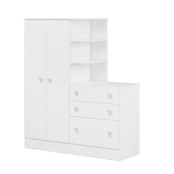 Guarda Roupa Infantil Doce Sonho 2 Portas 3 Gavetas Branco Qmovi