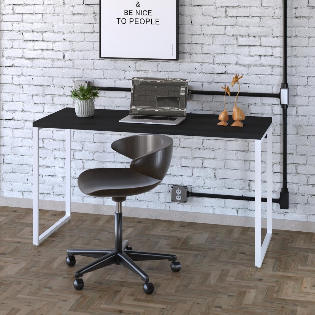 Mesa Kuadra Office 135X60X75cm Estrutura Branca