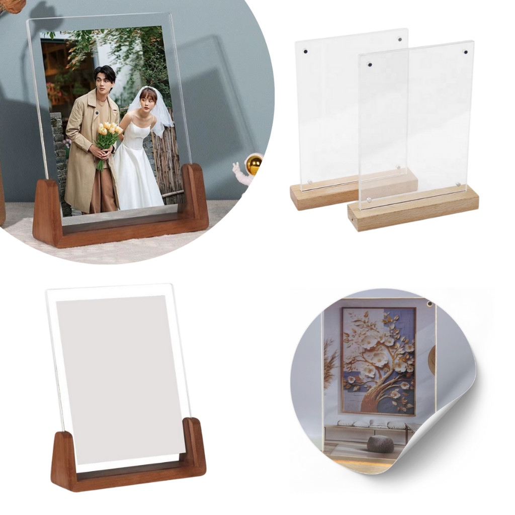Luminária LED Mesa Display Acrílico A4/A5 Porta-Retrato Iluminado Moderna e Decorativa em Oferta na Shopee