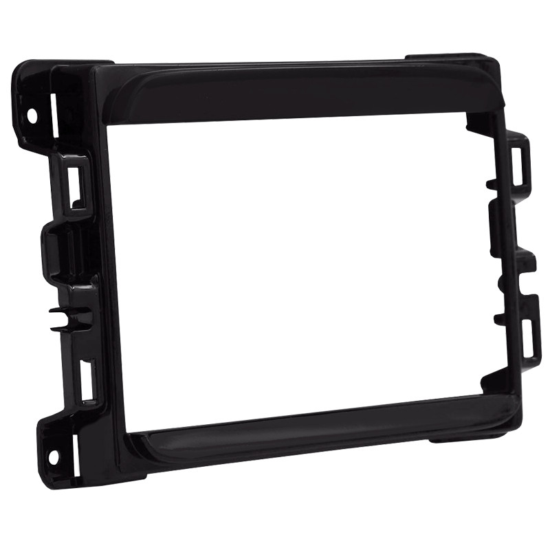 Moldura Painel Central 2 Din Som Dvd Fiat Mobi 2016 à 2023 com Som Original Preto Fosco