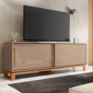 Bancada Rack Para TV até 65 Polegadas Jace Marrom Caemmun em Oferta na Shopee