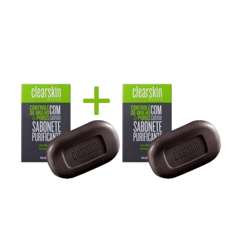 Kit com 2 Sabonetes purificante com carvão Clearskin 70g Cada