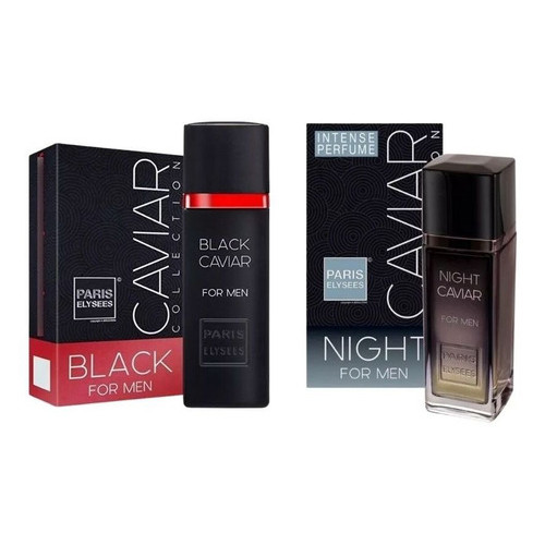 Kit Perfume Masculino Black Caviar & Night Caviar Edt - 100 Ml - Paris Elysees Homem - Envio Rápido