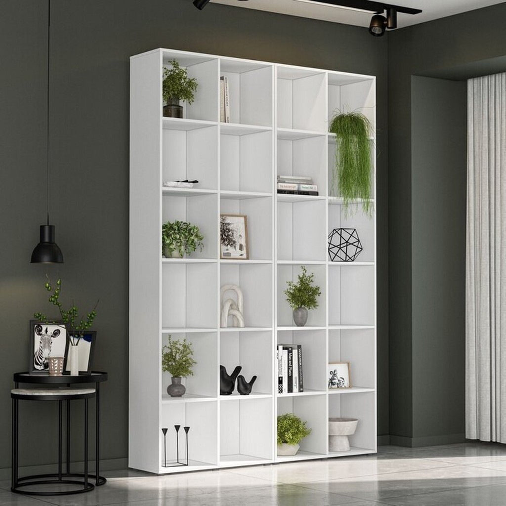 Kit Estante para Livros com 12 Nichos 221cmx148cm Caracol Branco - Home & Living
