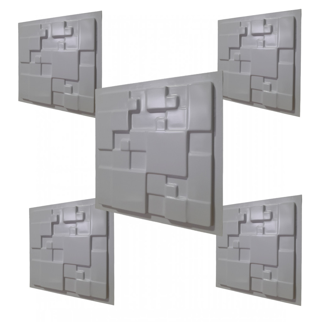 Kit 5 Formas De Gesso Molde Pra Gesso Placas 3D Gesso Liso em Oferta na Shopee