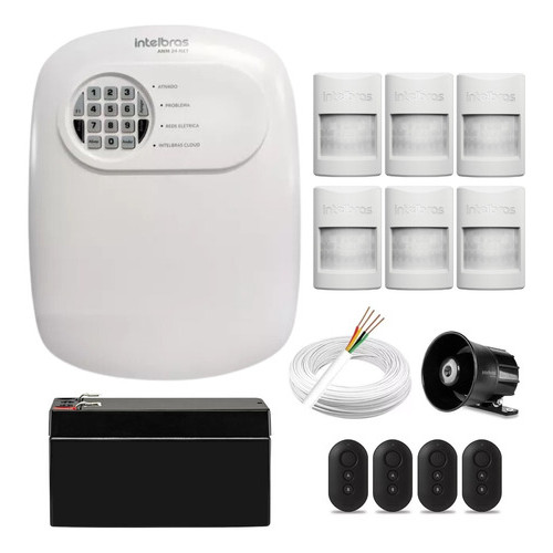 Kit Alarme Aplicativo Intelbras 6 Sensores Presença Pet Cf****