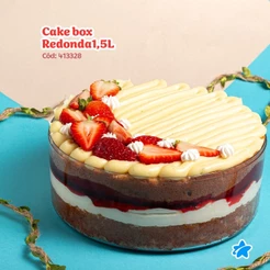5~25 CAKE BOX REDONDA Com Tampa 1500 Ml (Blue Star) (CHOCO)