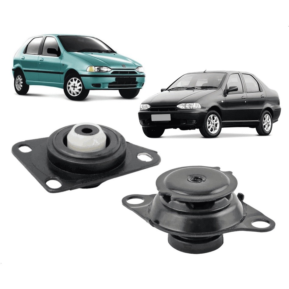 Kit Coxim Calço Motor Esquerdo E Traseiro Câmbio Palio Siena Motor Fiasa 1996/2000