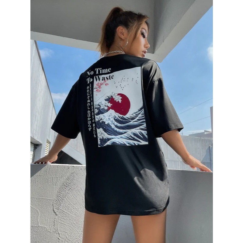 Camisa Camiseta Feminina Básica No Time to Waste Algodao Premium Tendência Moda 2024 Lançamento Envio 24Hrs
