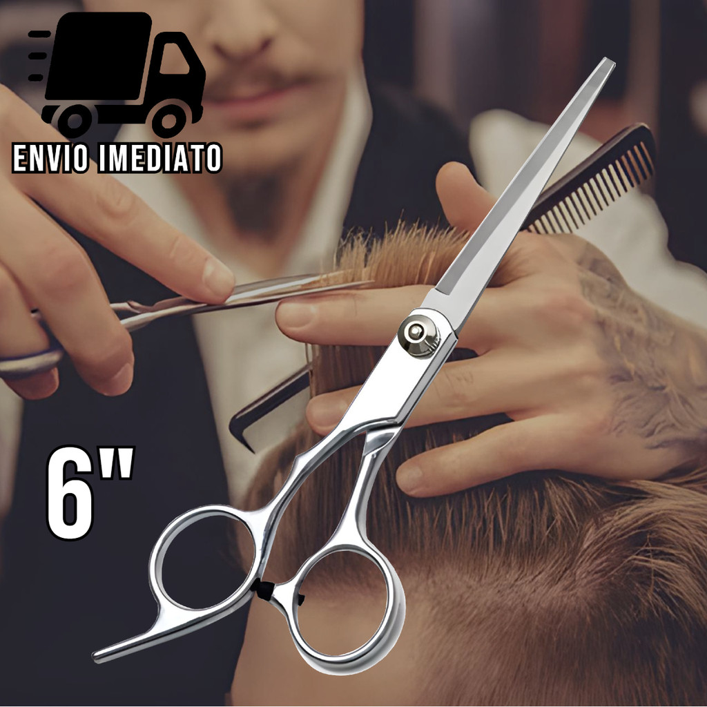 Tesoura Cabeleireiro Profissional 6" Aço Inoxidável para Cabelo Barbearia e Salão em Oferta na Shopee