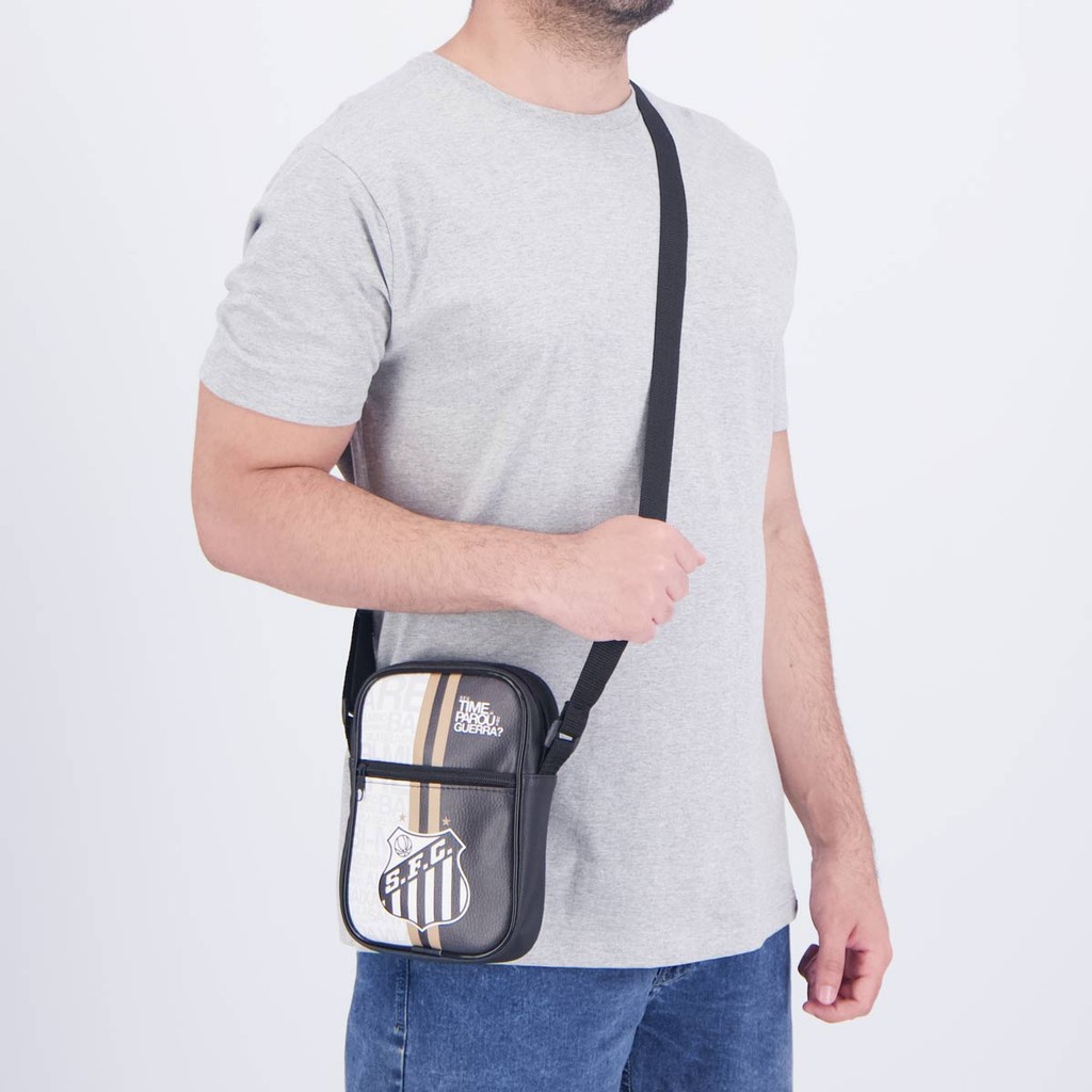 Bolsa Shoulder Santos Preta e Branca