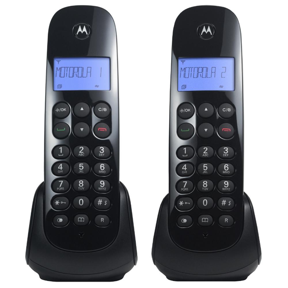 Telefone Motorola Moto 700 MRD2 Sem Fio Digital Id. Chamadas Combo Base + Ramal Preto em Oferta na Shopee