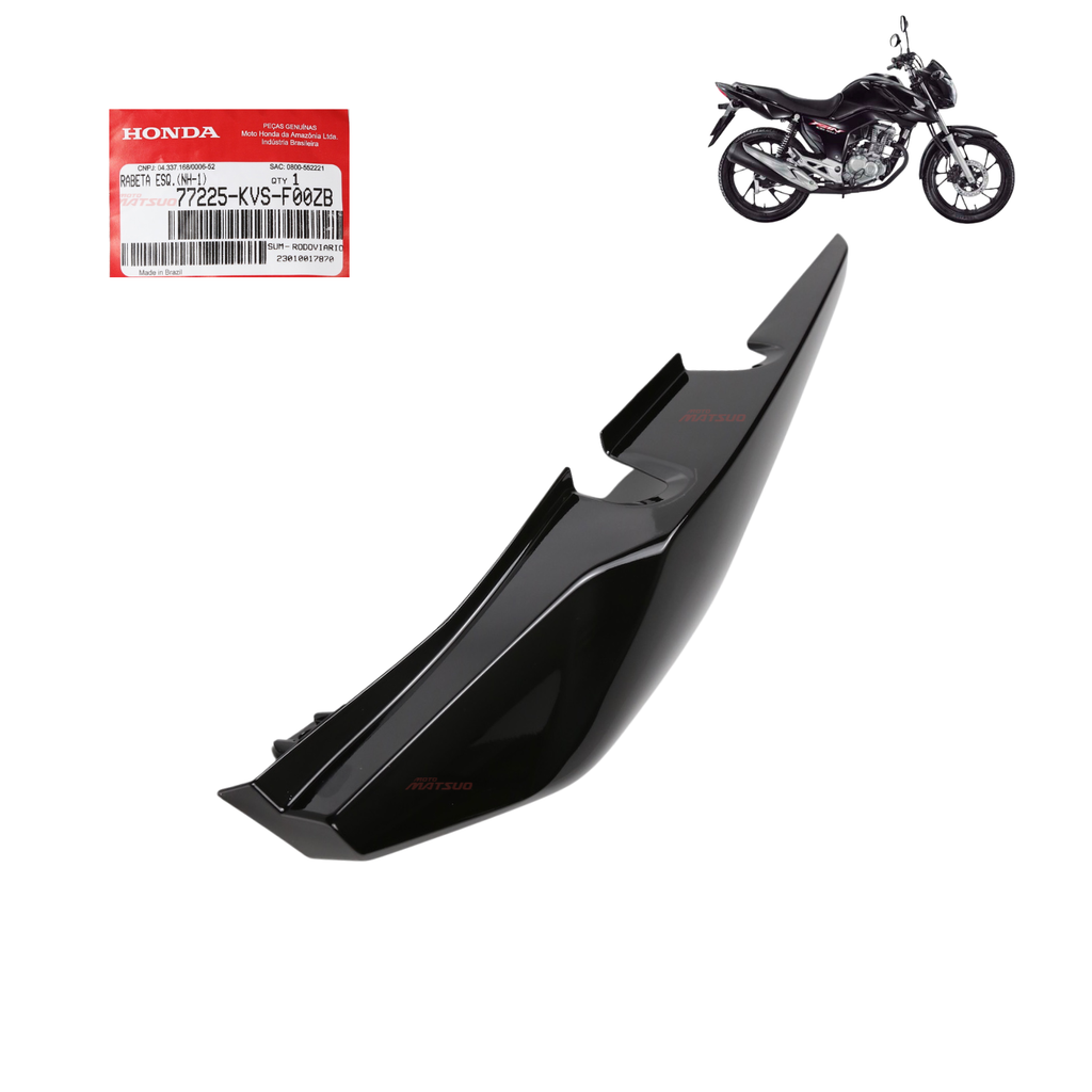 Rabeta Esquerda Cg Fan 160 2017 A 2024 Preto Original Honda - Spare Parts and Accessories for Vehicles