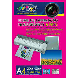 Filme de Laminação Holográfico A Frio A4 20 Fls em Oferta na Shopee