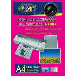Filme de Laminação Holográfico A Frio A4 20 Fls em Oferta na Shopee